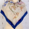 Original-Pavlovo-Schal, beige Blumen, 89x89 cm, Seide