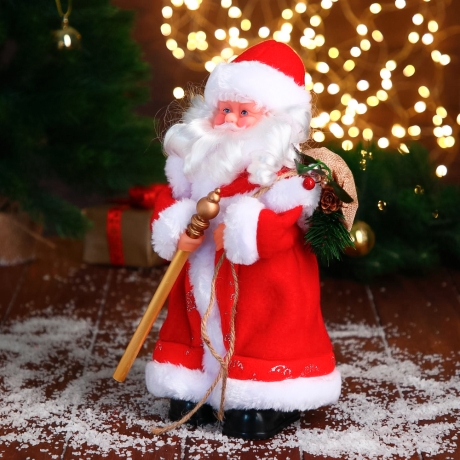 Santa Claus  mit Stab, rot, handgearbeitet, Größe 27 cm