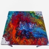 Couchtisch Acryl Pouring Handarbeit bunt rot blau weiß gelb grün