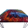 Couchtisch Acryl Pouring Handarbeit bunt rot blau weiß gelb grün