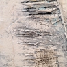 Mixed Media, Leinwand, Abstrakte Acrylmalerei, blau weiß orange