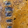 Mixed Media, Leinwand, Abstrakte Acrylmalerei, blau weiß orange