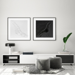 Schwarz-Weiß-Harmonie: Diptychon in Acryl und Epoxidharz – Unikat