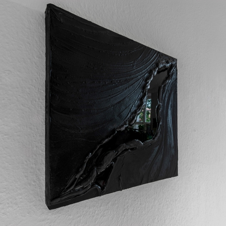 Schwarz-Weiß-Harmonie: Diptychon in Acryl und Epoxidharz – Unikat