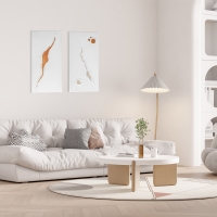 Weiß-Gold-Harmonie: Diptychon in Acryl und Epoxidharz – Unikat