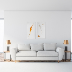 Weiß-Gold-Harmonie: Diptychon in Acryl und Epoxidharz – Unikat