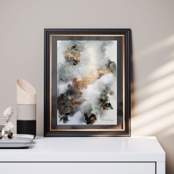 “Golden Shadows” Alkohol Ink Schwarz, Grau, Gold, Weiß