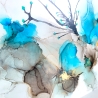 “Azure Glow” Alcohol Ink Kunstwerk Türkis mit Goldeffekten