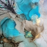 “Azure Glow” Alcohol Ink Kunstwerk Türkis mit Goldeffekten