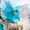“Azure Glow” Alcohol Ink Kunstwerk Türkis mit Goldeffekten