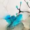 “Azure Glow” Alcohol Ink Kunstwerk Türkis mit Goldeffekten