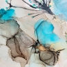 “Azure Glow” Alcohol Ink Kunstwerk Türkis mit Goldeffekten