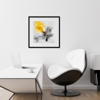 Abstraktes Alcohol-Ink Kunstwerk „Sun Pulse“ auf Leinwand, Unikat