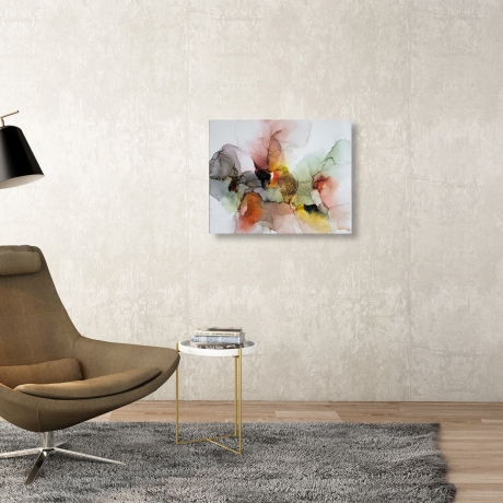Abstraktes Alcohol-Ink Kunstwerk auf Leinwand, Unikat