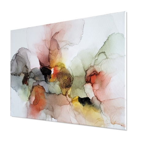 Abstraktes Alcohol-Ink Kunstwerk auf Leinwand, Unikat
