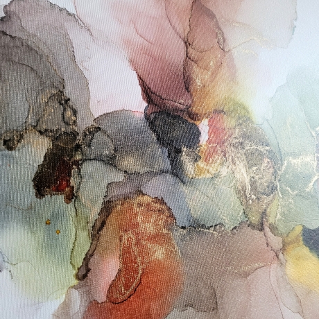 Abstraktes Alcohol-Ink Kunstwerk auf Leinwand, Unikat