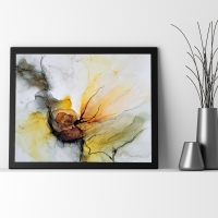 Abstraktes Alcohol-Ink Kunstwerk auf Leinwand, Unikat