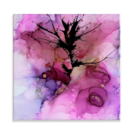 Abstraktes Alcohol-Ink Kunstwerk auf Leinwand, Unikat