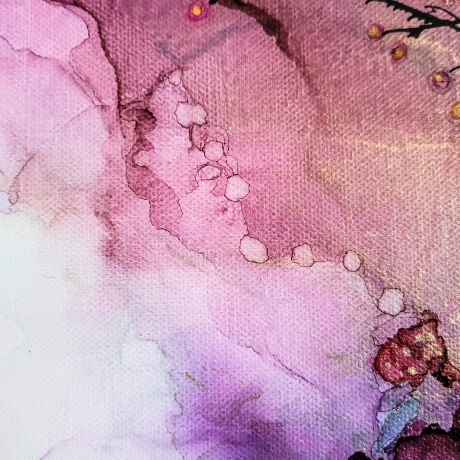 Abstraktes Alcohol-Ink Kunstwerk auf Leinwand, Unikat