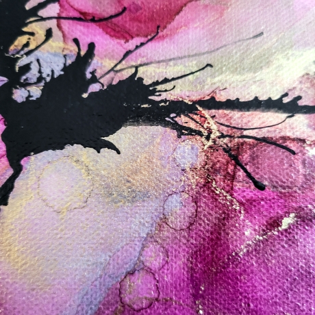 Abstraktes Alcohol-Ink Kunstwerk auf Leinwand, Unikat