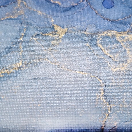 Blue Serenity Abstraktes Alcohol Kunstwerk auf Leinwand Unikat