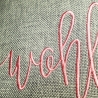 Kissen mit Wunschtext personalisierbar/ bestickt