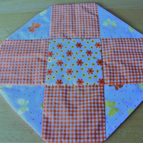 Patchworkdeckchen♥Sommer-orange♥genäht von Hobbyhaus