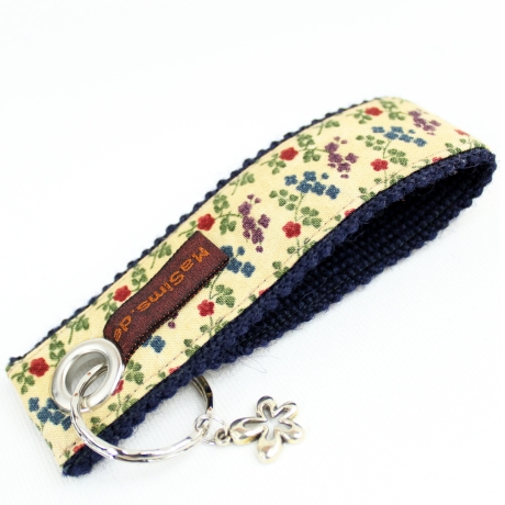 Schlüsselanhänger Millefiori Landhaus verspielt Blau natur