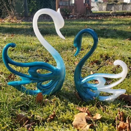 Dekoschwäne aus Epoxidharz