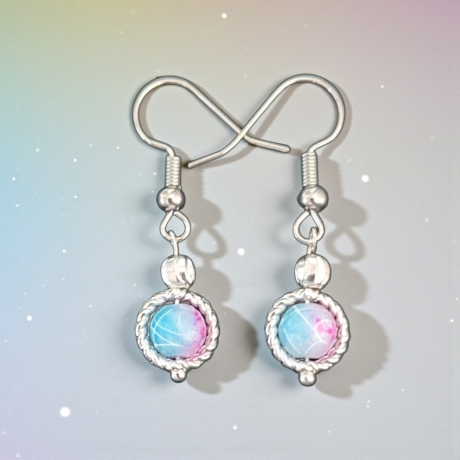 Hängeohrringe Silberfarben mit Perle