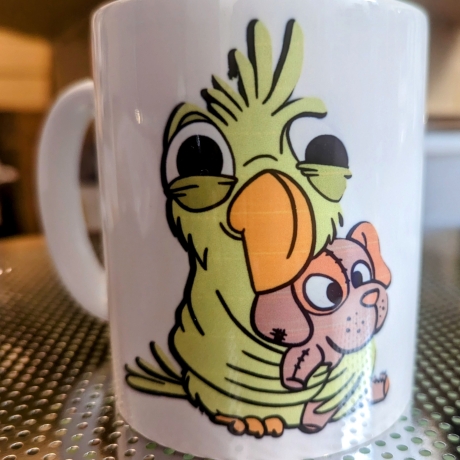 Tasse bedruckt Vögel