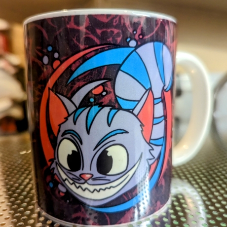 Tasse bedruckt Grinsekatze