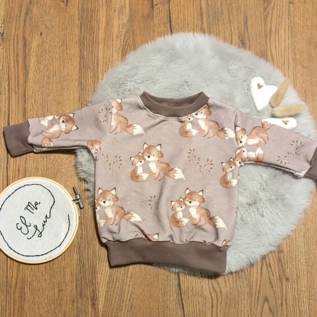 Pullover aus French Terry für Babys und Kinder mit Füchsen