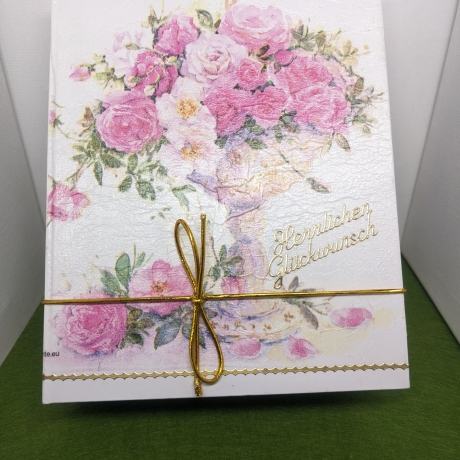 Klappdeckelbox mit Serviettenmotiv Blumenkelch