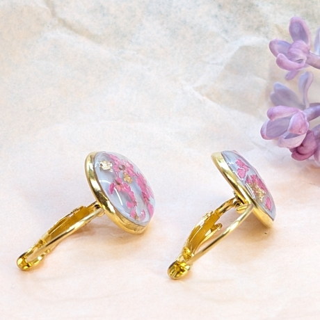 Ohrringe mit echte Queen Anne Lace Blüten