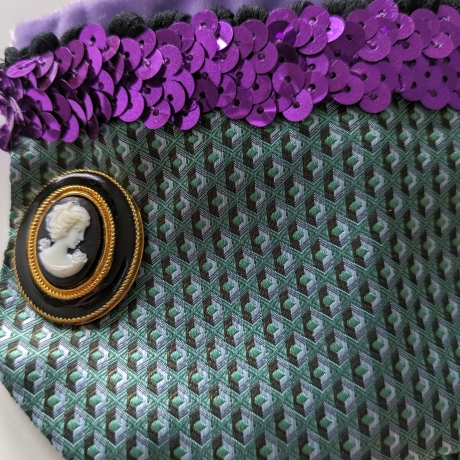 Armschmuck, Blusenmanschetten, Seide 100%, vergoldete Gemmeknöpfe