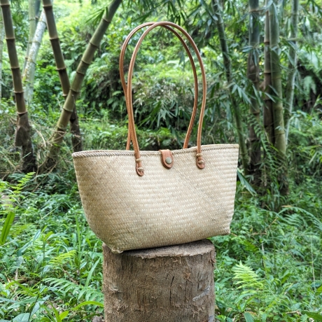 Bambus Handtasche Damen 42 x 26 cm Handmade in indonesia natur