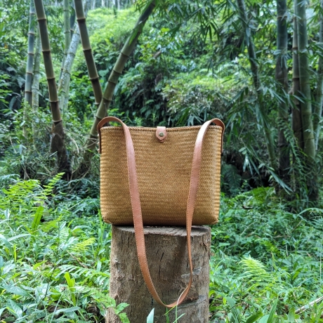 Bambus Handtasche Damen 30 x 25 cm Handmade in indonesia