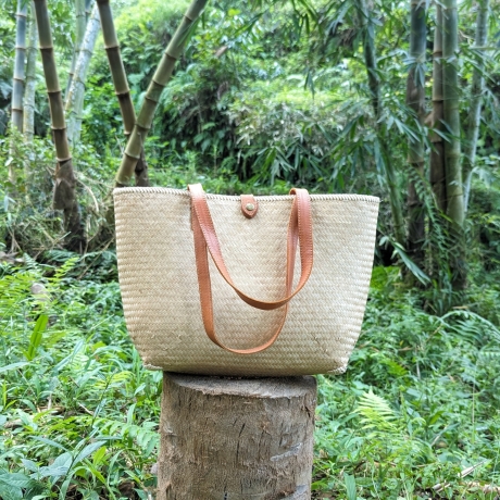 Bambus Handtasche Damen 40 x 28 cm Handmade in indonesia natur
