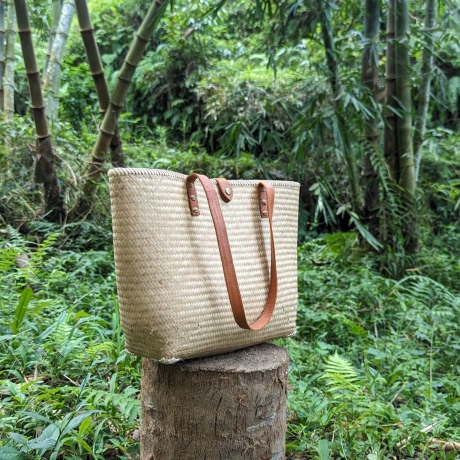 Bambus Handtasche Damen 40 x 28 cm Handmade in indonesia natur