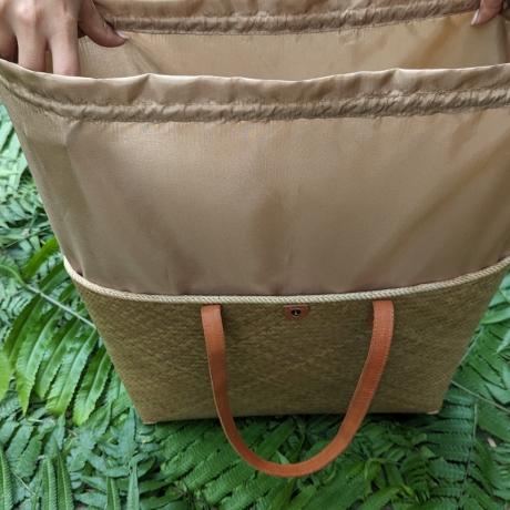 Bambus Handtasche XXL Damen 48 x 40 cm Handmade in indonesia