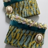 Blusenmanschetten, Armschmuck, Unikat-Anfertigung, vergolde.Knopf