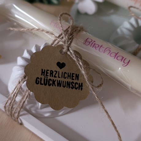 Geburtstagsgeschenk-Set mit Gugelhupf- Kerzenständer