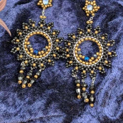 Ohrringe hängend, florale boho Ohrringe, Handgemacht