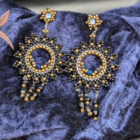 Ohrringe hängend, florale boho Ohrringe, Handgemacht