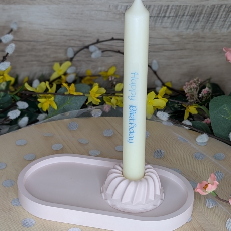 Geburtstagsgeschenk-Set mit Gugelhupf- Kerzenständer