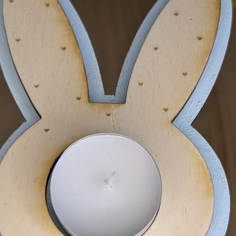 Teelichthalter Hasen aus Holz