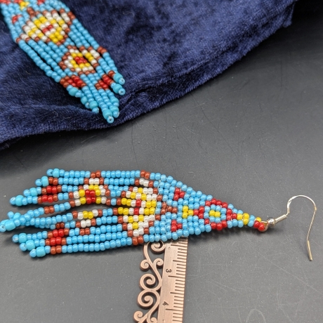 Fransenohrringe, florale boho Ohrringe, Handgemacht