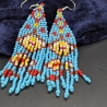 Fransenohrringe, florale boho Ohrringe, Handgemacht
