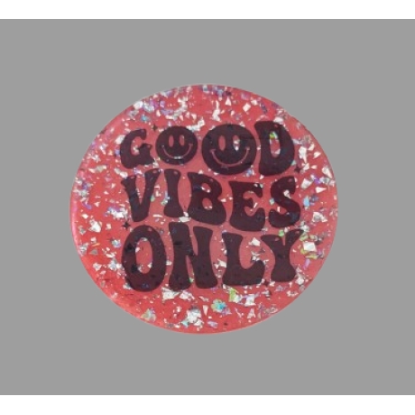Spruch-Bild Rund Good Vibes only